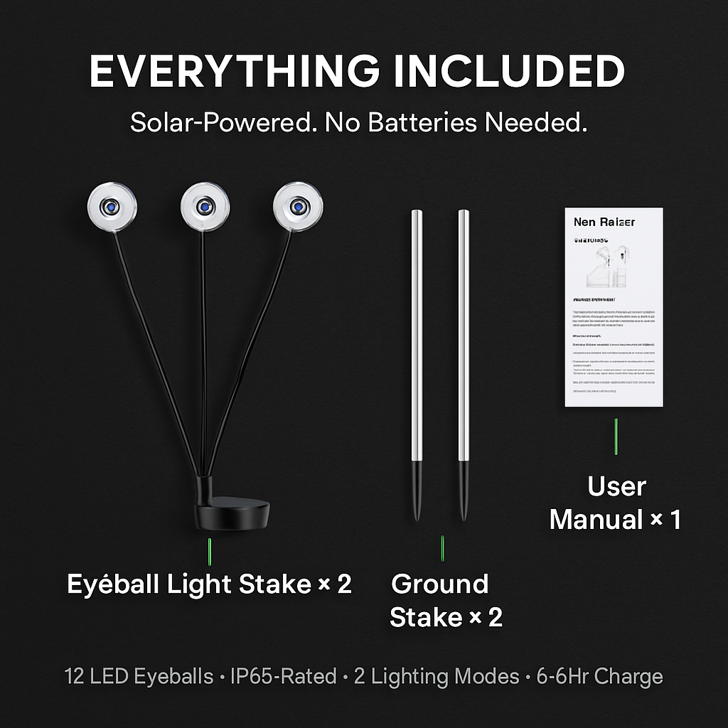 Solar Scary Eyeballs Lights for Halloween Outdoor Decor
