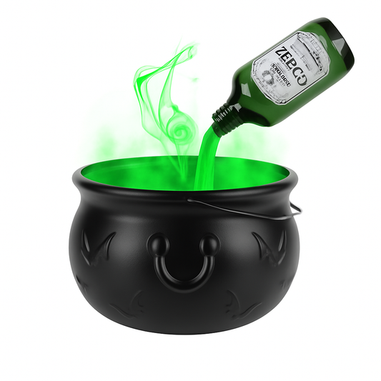 Halloween Decorations Floating Bottle Set with Witches Cauldron and Mist Maker With Green Light Spooky Vintage Party Decorations For Indoor Home Kitch