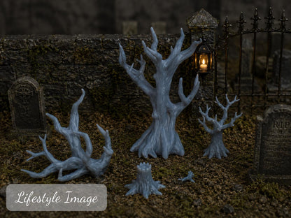 Halloween Landscaping – 1:24 Scale Dead Trees, Stumps, Dead Bushes & Branches | Haunted Forest Miniatures