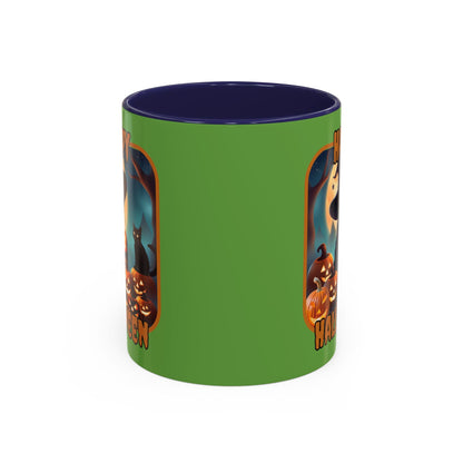Happy Halloween Cute Witch ORfont Accent Mug by cypherpunkgear – cypherpunkgear.com | Cypherpunk Merch