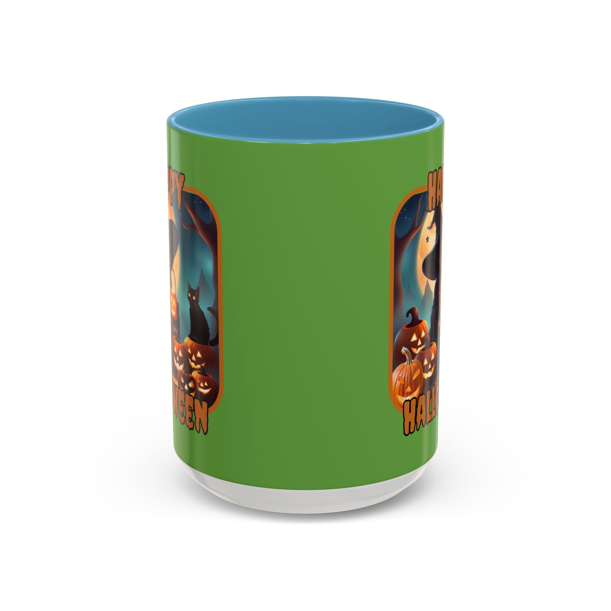 Happy Halloween Cute Witch ORfont Accent Mug by cypherpunkgear – cypherpunkgear.com | Cypherpunk Merch