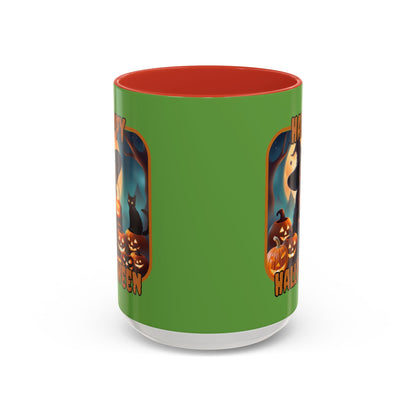 Happy Halloween Cute Witch ORfont Accent Mug by cypherpunkgear – cypherpunkgear.com | Cypherpunk Merch