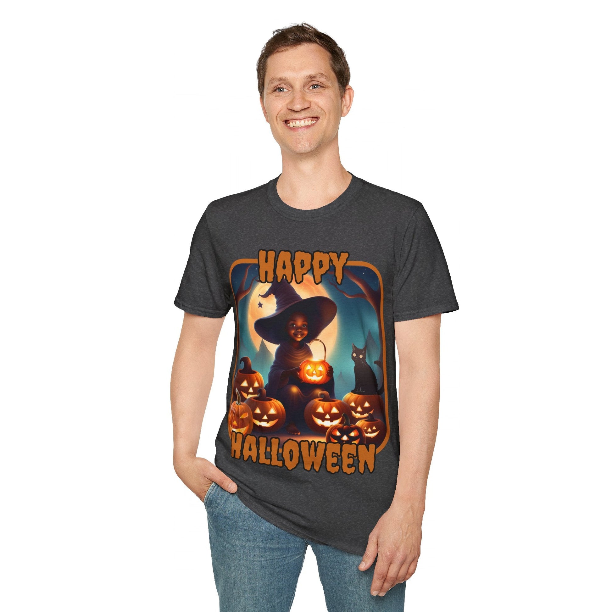 Happy Halloween Cute Witch ORfont DKcolors Unisex T-Shirt by cypherpunkgear – cypherpunkgear.com | Cypherpunk Merch