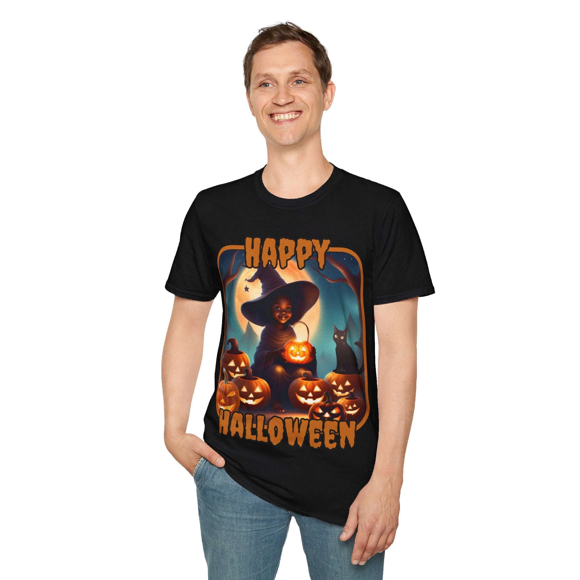 Happy Halloween Cute Witch ORfont DKcolors Unisex T-Shirt by cypherpunkgear – cypherpunkgear.com | Cypherpunk Merch