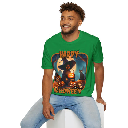 Happy Halloween Cute Witch ORfont DKcolors Unisex T-Shirt by cypherpunkgear – cypherpunkgear.com | Cypherpunk Merch