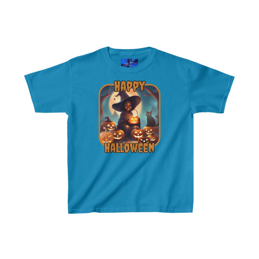 Happy Halloween Cute Witch ORfont Kids Heavy Cotton™ Tee by cypherpunkgear – cypherpunkgear.com | Cypherpunk Merch
