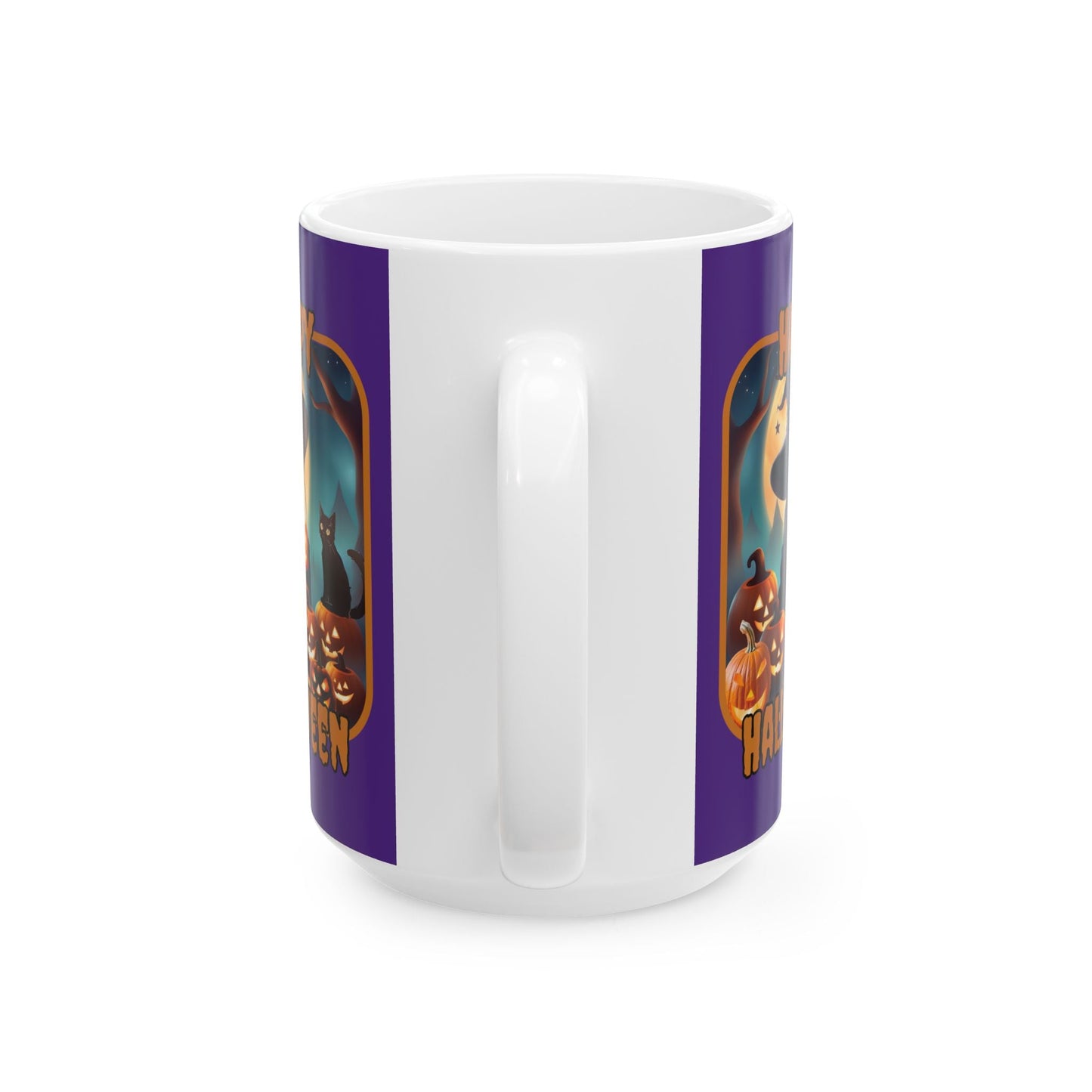 Happy Halloween Cute Witch ORfont Purple Mug by cypherpunkgear – cypherpunkgear.com | Cypherpunk Merch