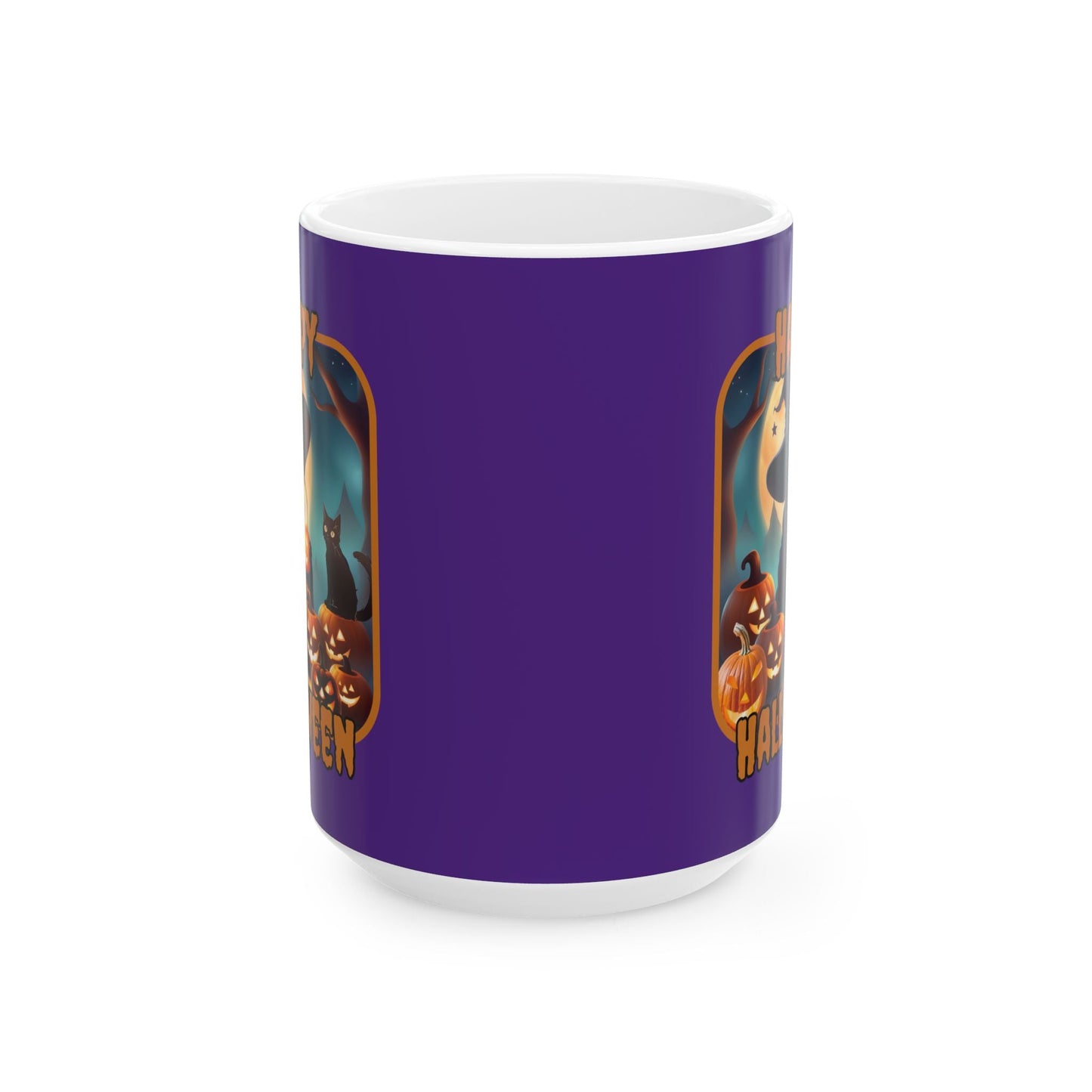 Happy Halloween Cute Witch ORfont Purple Mug by cypherpunkgear – cypherpunkgear.com | Cypherpunk Merch
