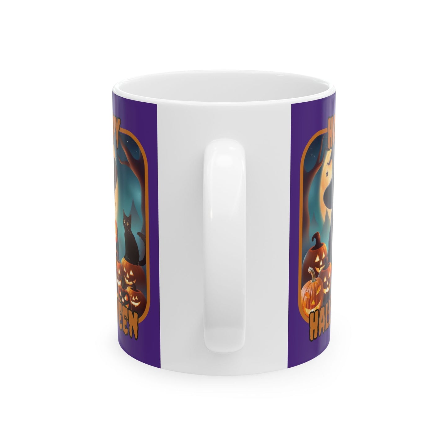 Happy Halloween Cute Witch ORfont Purple Mug by cypherpunkgear – cypherpunkgear.com | Cypherpunk Merch