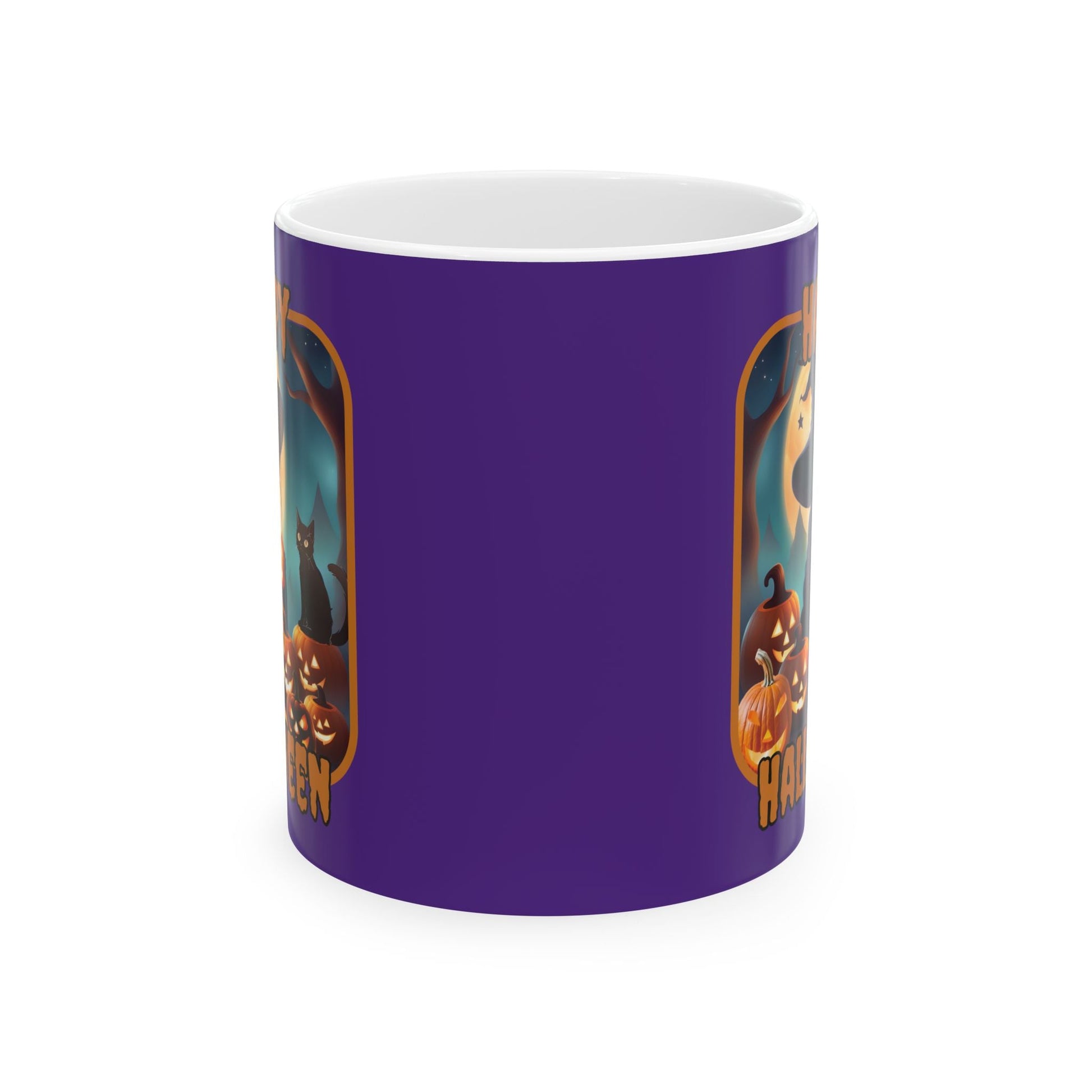 Happy Halloween Cute Witch ORfont Purple Mug by cypherpunkgear – cypherpunkgear.com | Cypherpunk Merch