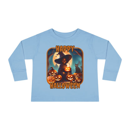 Happy Halloween Cute Witch ORfont Toddler Long Sleeve Tee by cypherpunkgear – cypherpunkgear.com | Cypherpunk Merch