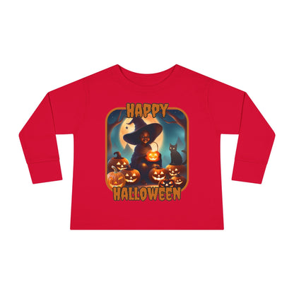 Happy Halloween Cute Witch ORfont Toddler Long Sleeve Tee by cypherpunkgear – cypherpunkgear.com | Cypherpunk Merch