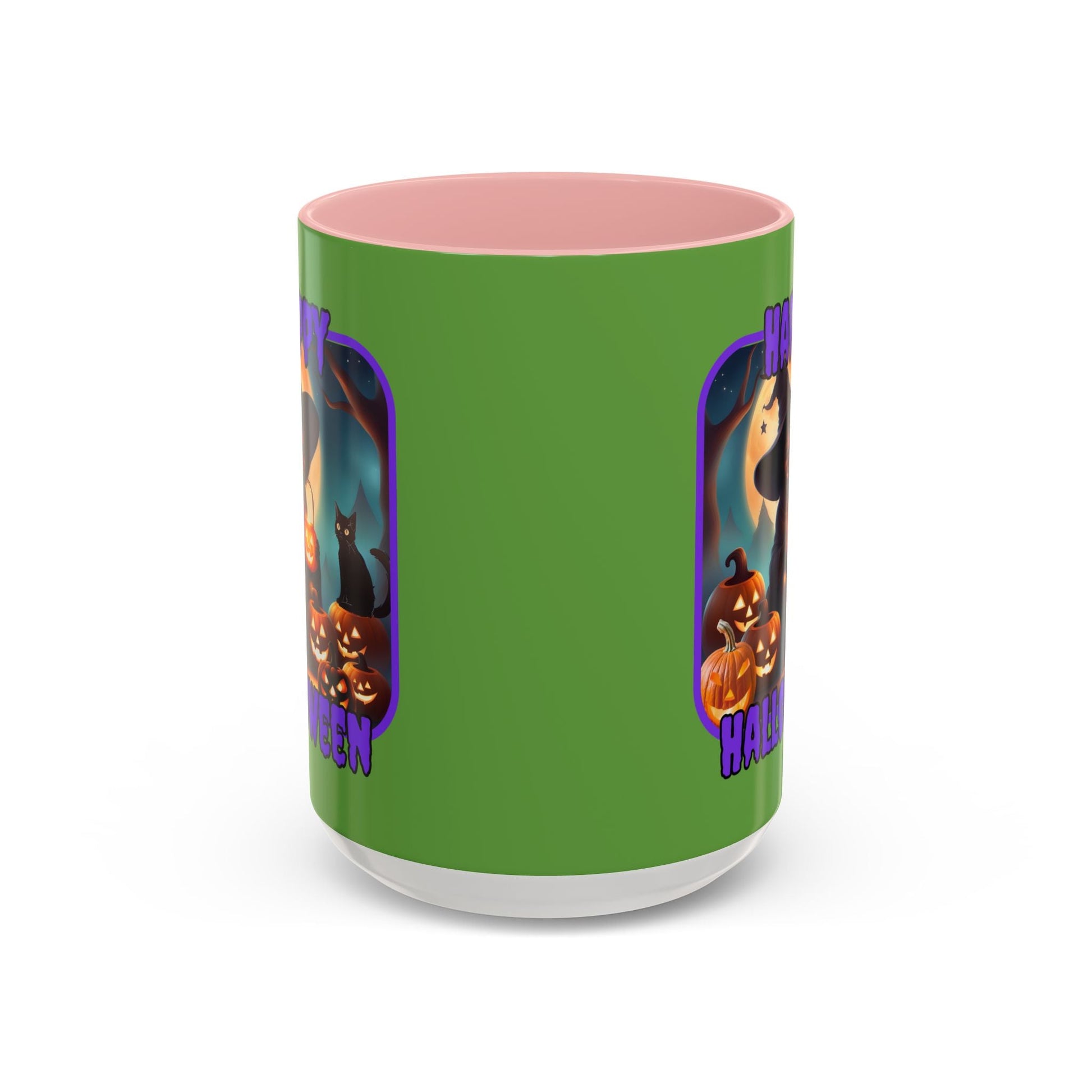 Happy Halloween Cute Witch PRfont Accent Mug by cypherpunkgear – cypherpunkgear.com | Cypherpunk Merch