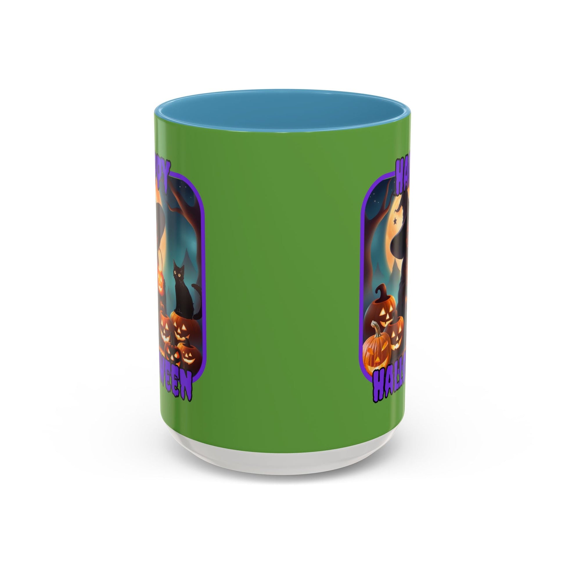 Happy Halloween Cute Witch PRfont Accent Mug by cypherpunkgear – cypherpunkgear.com | Cypherpunk Merch
