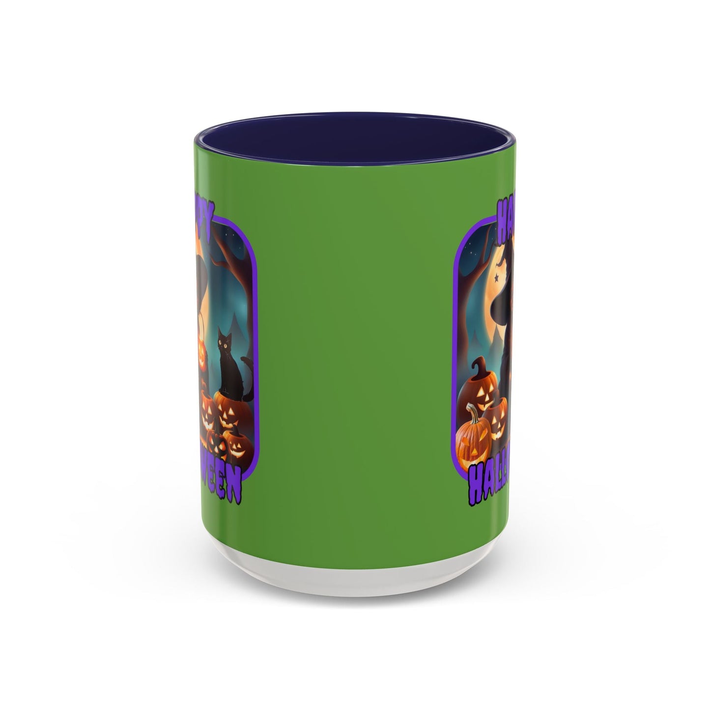 Happy Halloween Cute Witch PRfont Accent Mug by cypherpunkgear – cypherpunkgear.com | Cypherpunk Merch