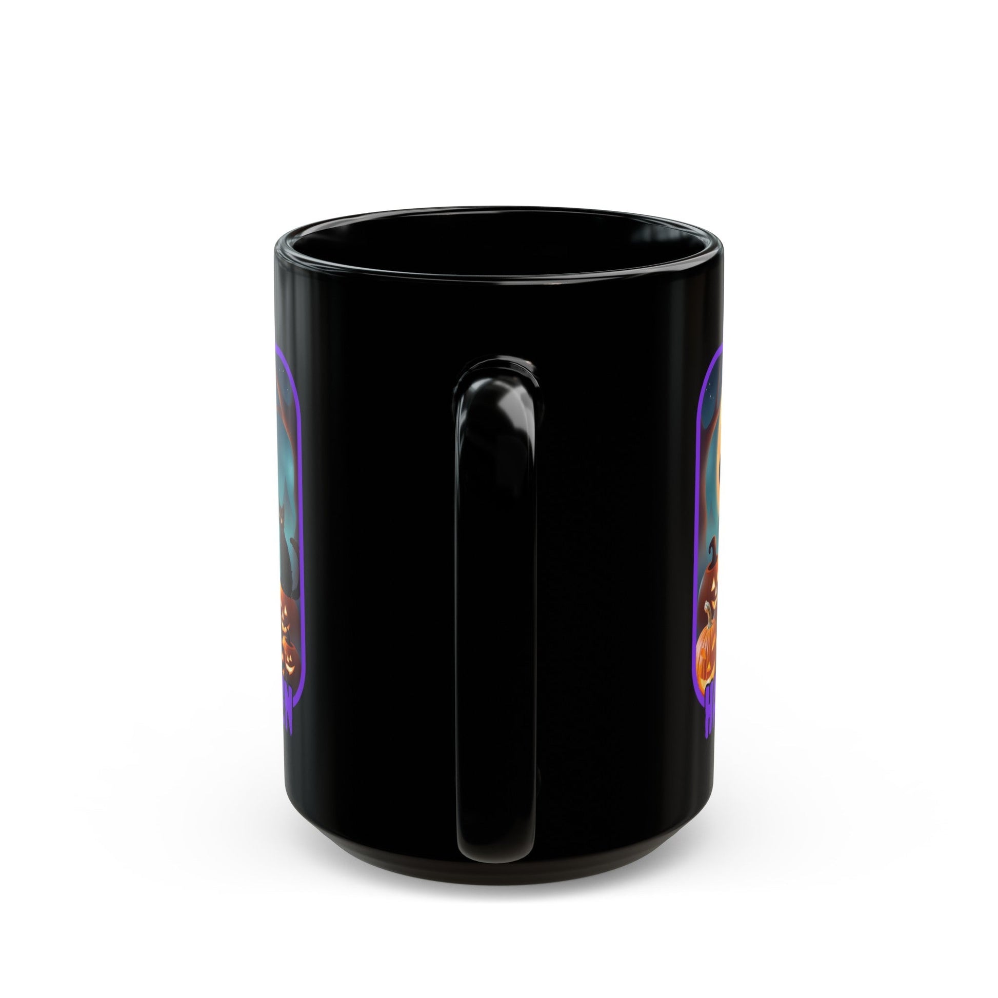 Happy Halloween Cute Witch PRfont Black Mug by cypherpunkgear – cypherpunkgear.com | Cypherpunk Merch