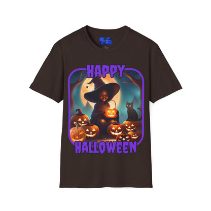 Happy Halloween Cute Witch PRfont DKcolors Unisex T-Shirt by cypherpunkgear – cypherpunkgear.com | Cypherpunk Merch