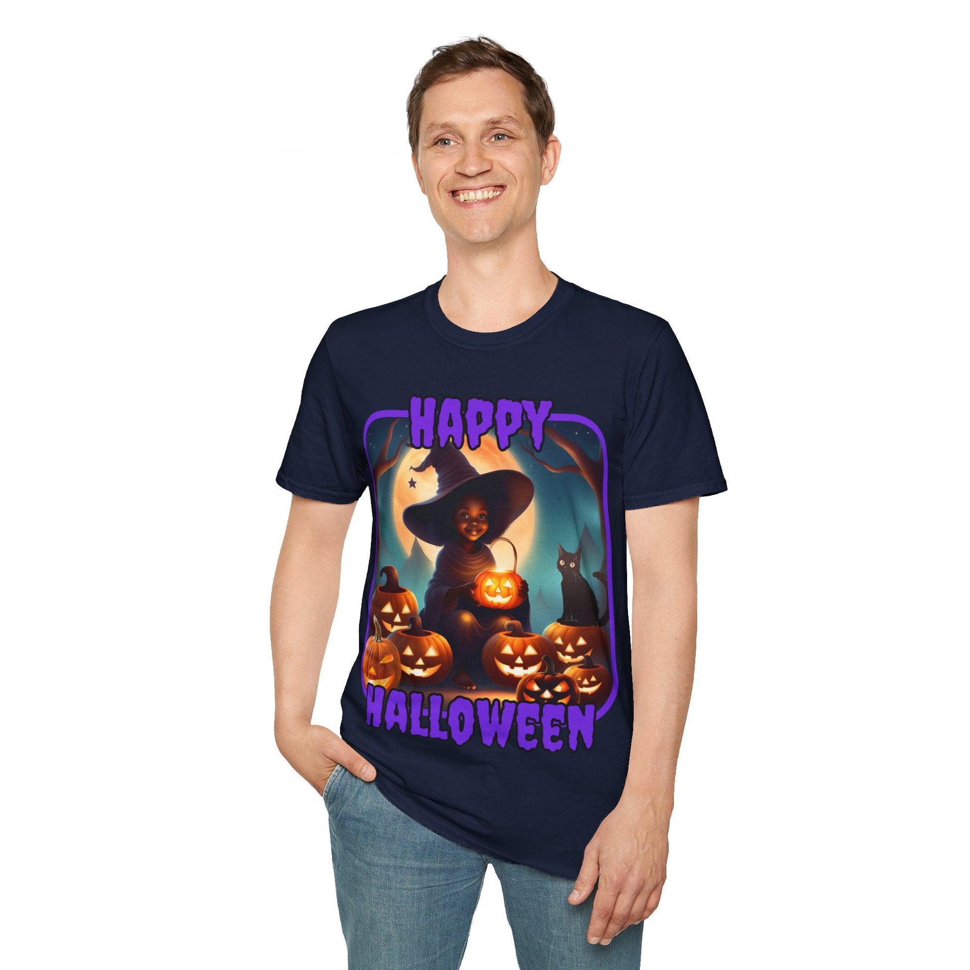 Happy Halloween Cute Witch PRfont DKcolors Unisex T-Shirt by cypherpunkgear – cypherpunkgear.com | Cypherpunk Merch