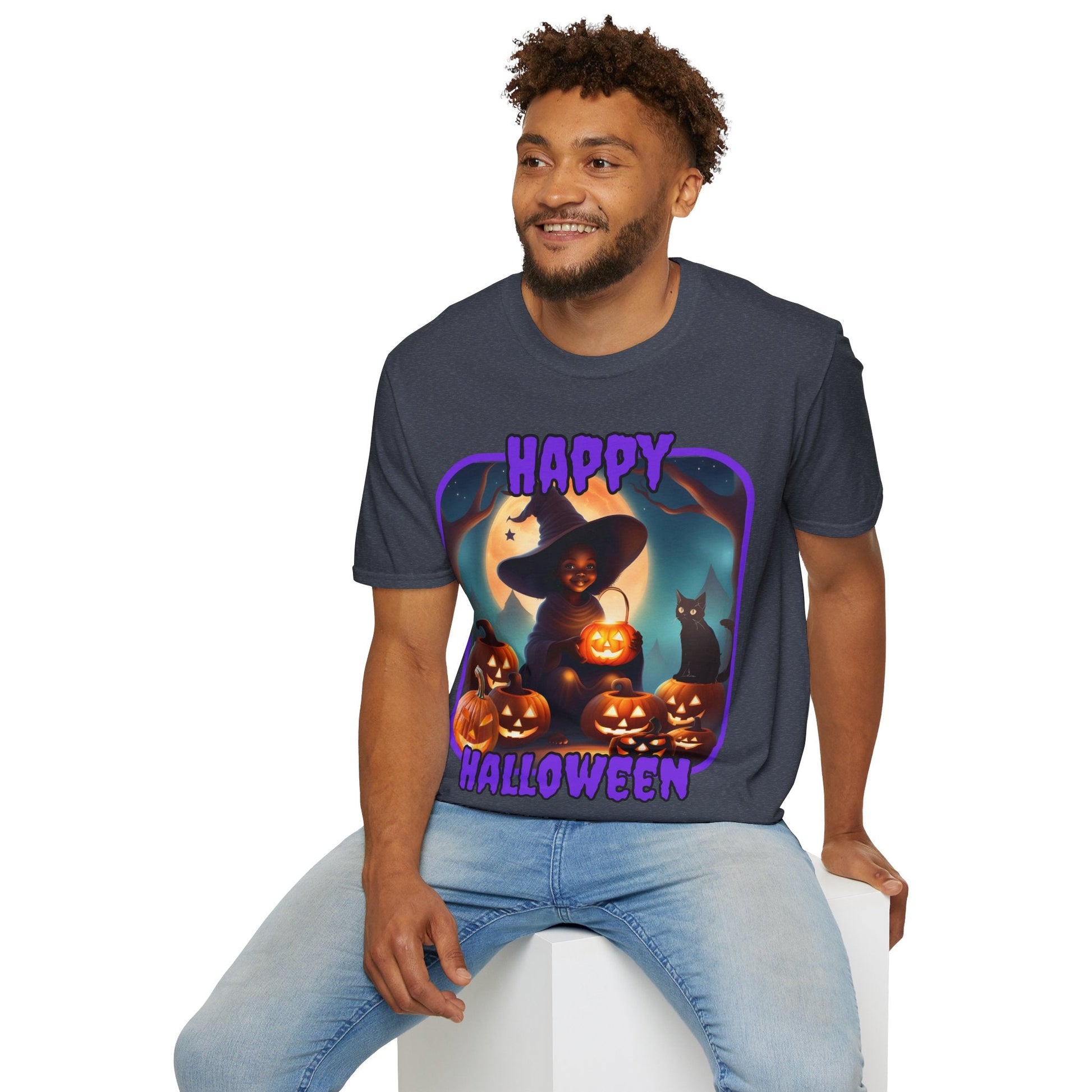 Happy Halloween Cute Witch PRfont DKcolors Unisex T-Shirt by cypherpunkgear – cypherpunkgear.com | Cypherpunk Merch
