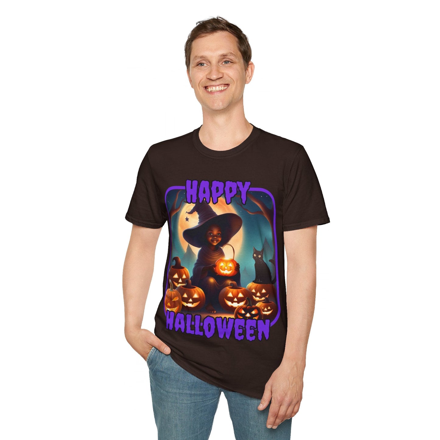 Happy Halloween Cute Witch PRfont DKcolors Unisex T-Shirt by cypherpunkgear – cypherpunkgear.com | Cypherpunk Merch