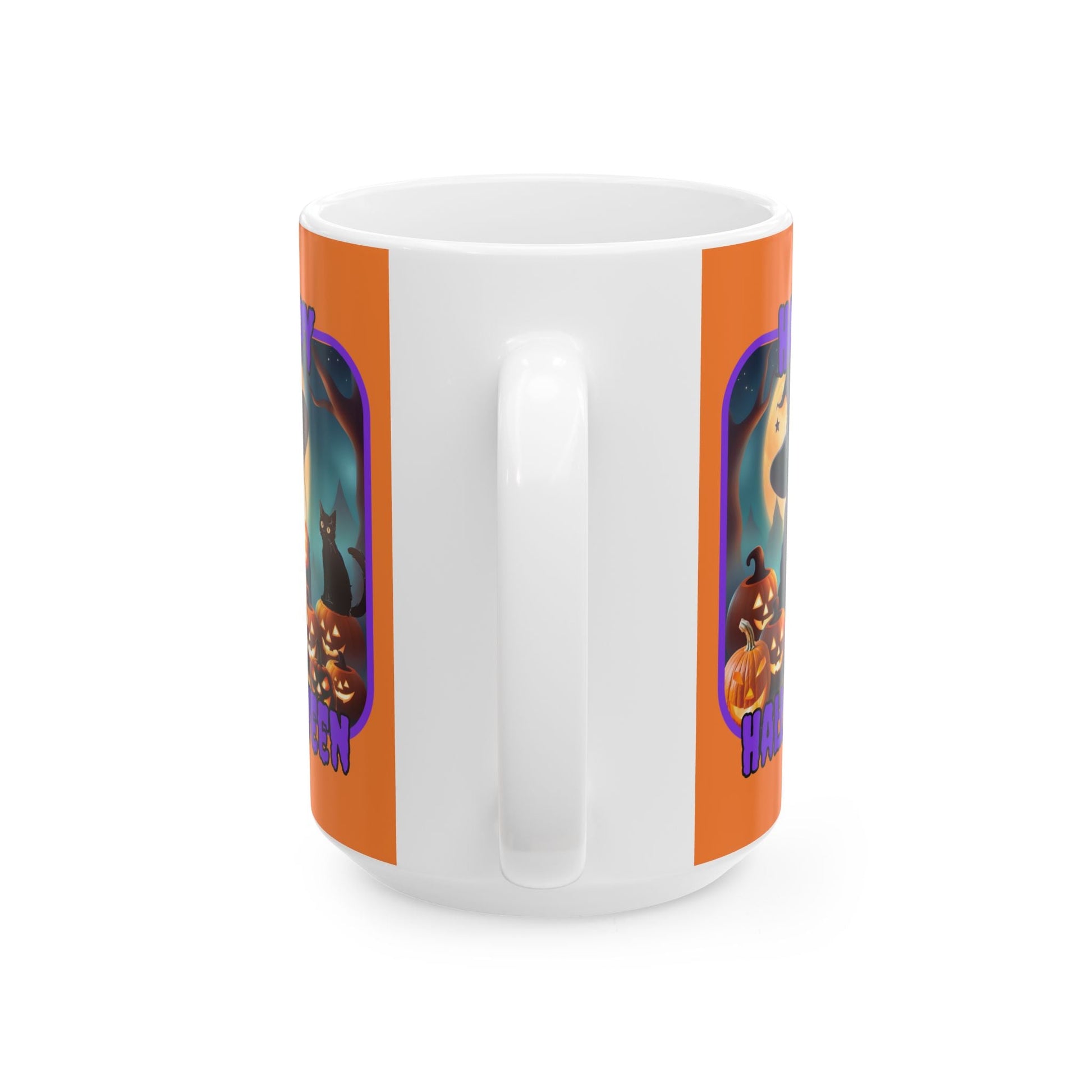 Happy Halloween Cute Witch PRfont Orange Mug by cypherpunkgear – cypherpunkgear.com | Cypherpunk Merch