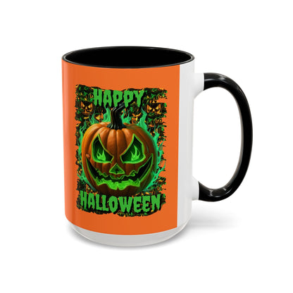 Happy Halloween Green Jack Accent Mug by cypherpunkgear – cypherpunkgear.com | Cypherpunk Merch