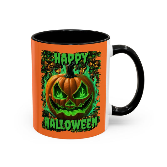 Happy Halloween Green Jack Accent Mug by cypherpunkgear – cypherpunkgear.com | Cypherpunk Merch