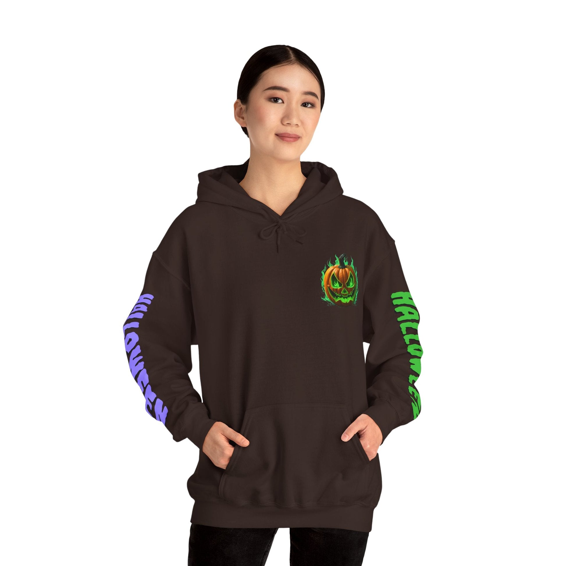 Happy Halloween Green Jack Hoodie Unisex Hooded Sweatshirt by cypherpunkgear – cypherpunkgear.com | Cypherpunk Merch