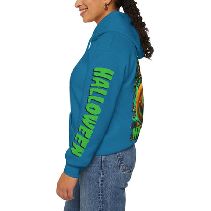 Happy Halloween Green Jack Hoodie Unisex Hooded Sweatshirt by cypherpunkgear – cypherpunkgear.com | Cypherpunk Merch