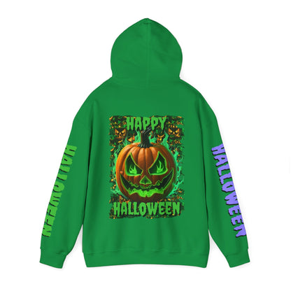 Happy Halloween Green Jack Hoodie Unisex Hooded Sweatshirt by cypherpunkgear – cypherpunkgear.com | Cypherpunk Merch