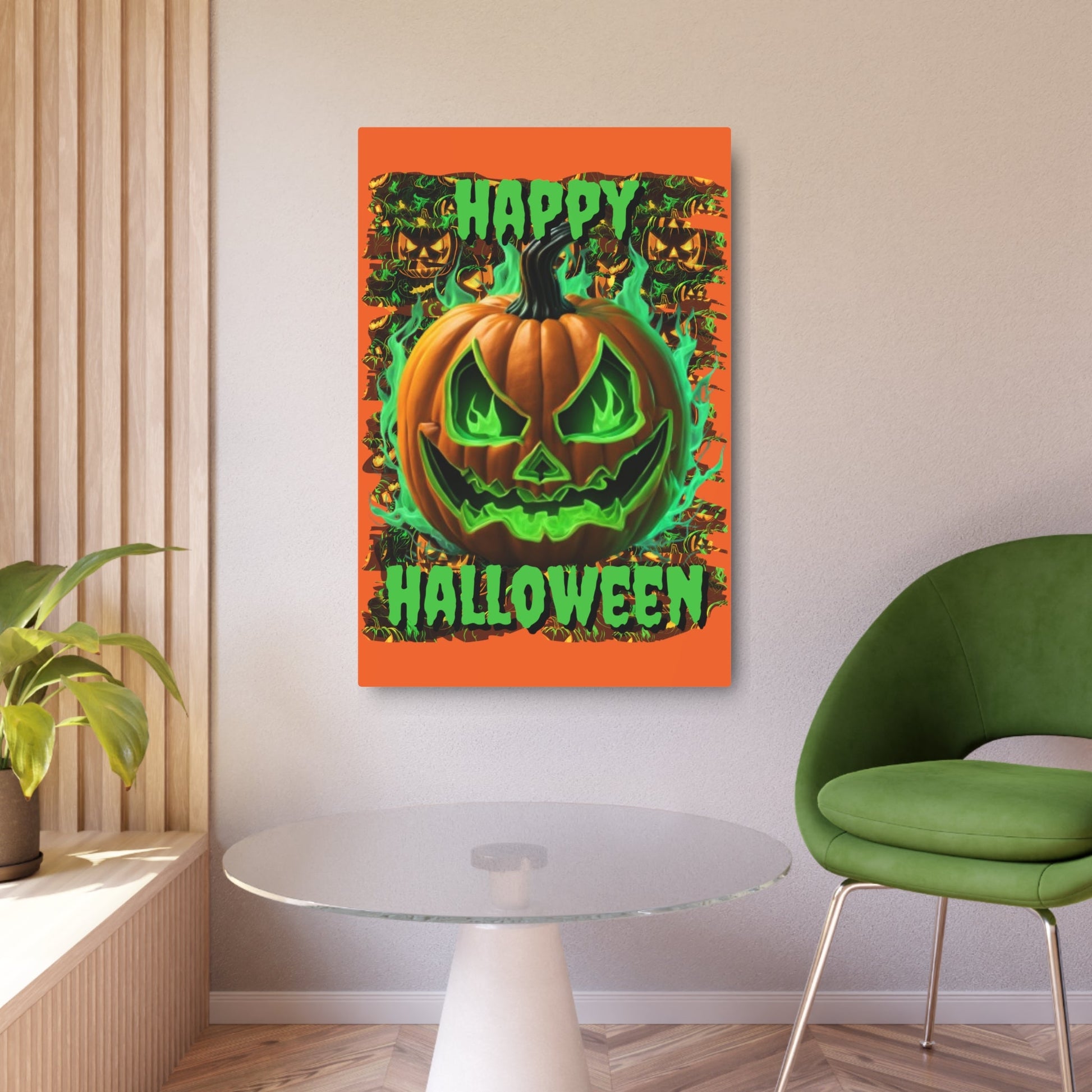 Happy Halloween Green Jack Metal Art Sign by cypherpunkgear – cypherpunkgear.com | Cypherpunk Merch