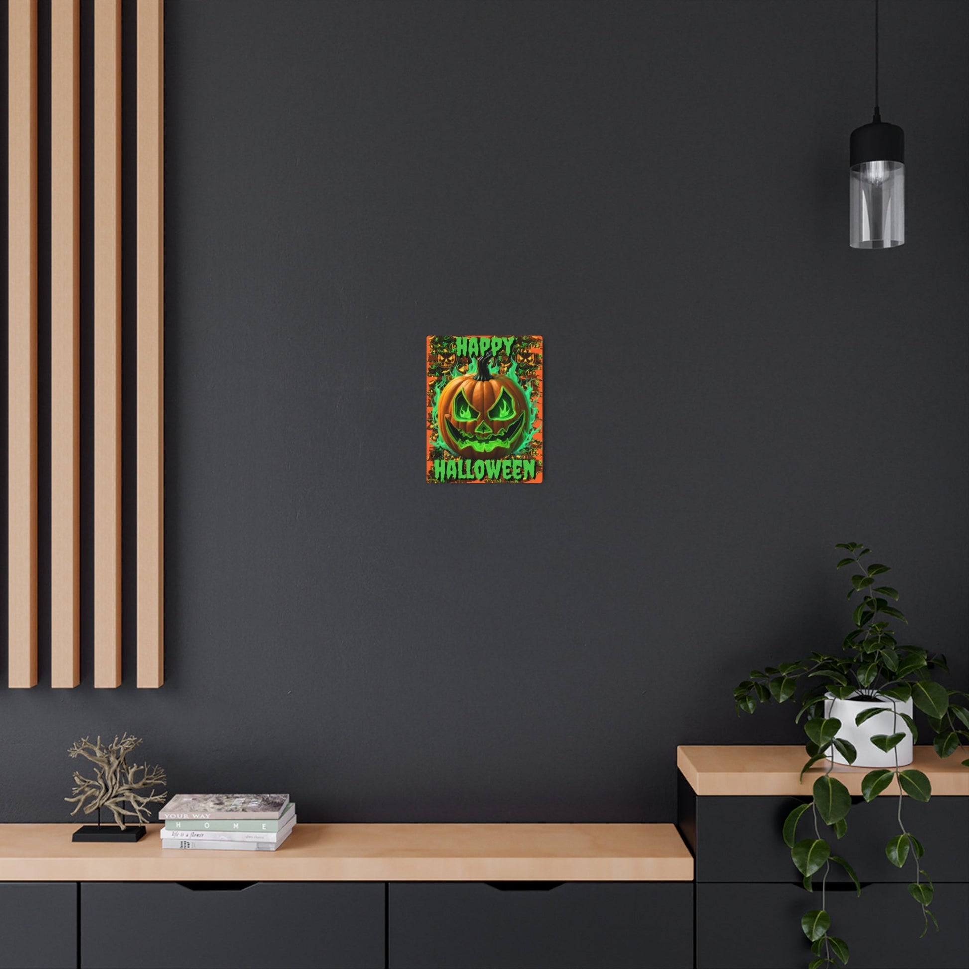 Happy Halloween Green Jack Metal Art Sign by cypherpunkgear – cypherpunkgear.com | Cypherpunk Merch