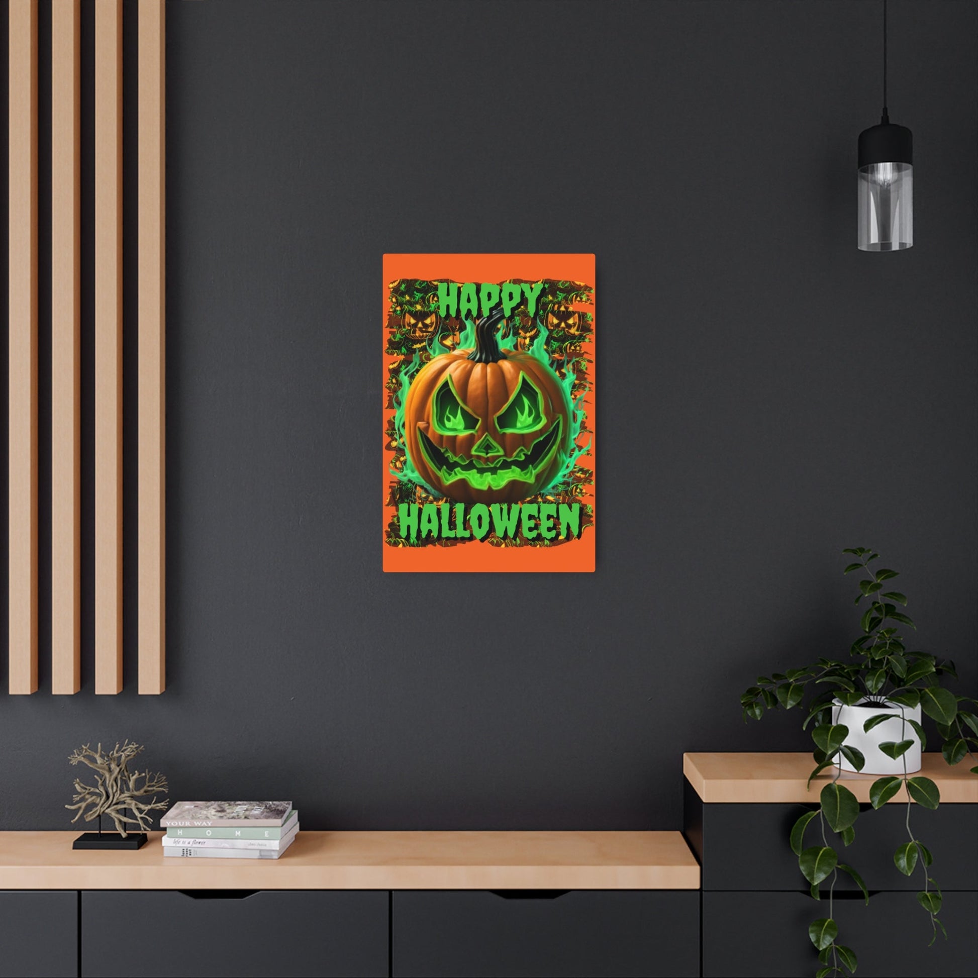Happy Halloween Green Jack Metal Art Sign by cypherpunkgear – cypherpunkgear.com | Cypherpunk Merch