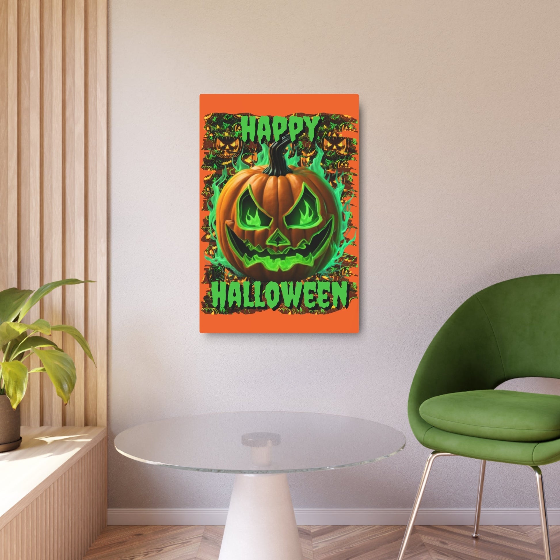Happy Halloween Green Jack Metal Art Sign by cypherpunkgear – cypherpunkgear.com | Cypherpunk Merch