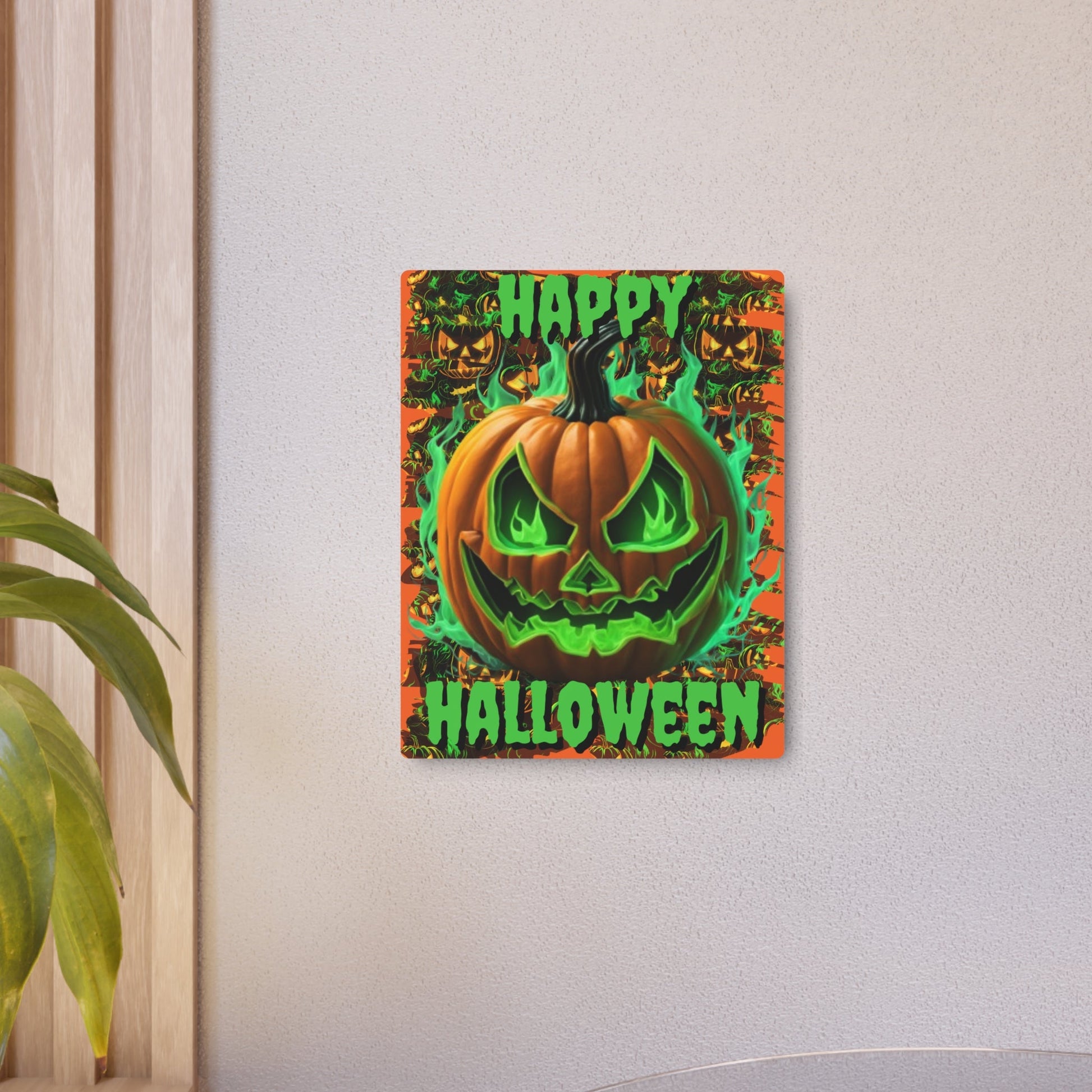Happy Halloween Green Jack Metal Art Sign by cypherpunkgear – cypherpunkgear.com | Cypherpunk Merch