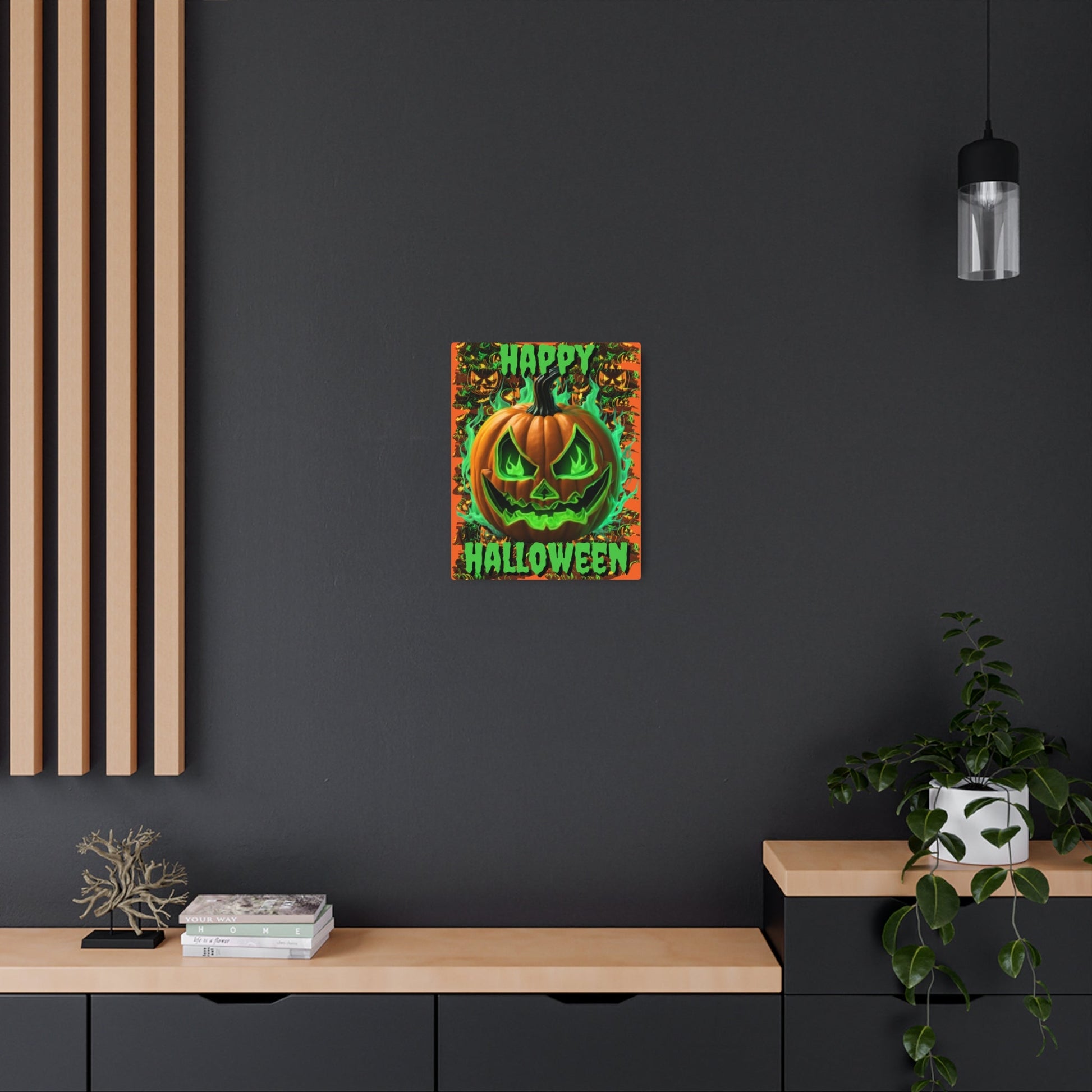 Happy Halloween Green Jack Metal Art Sign by cypherpunkgear – cypherpunkgear.com | Cypherpunk Merch
