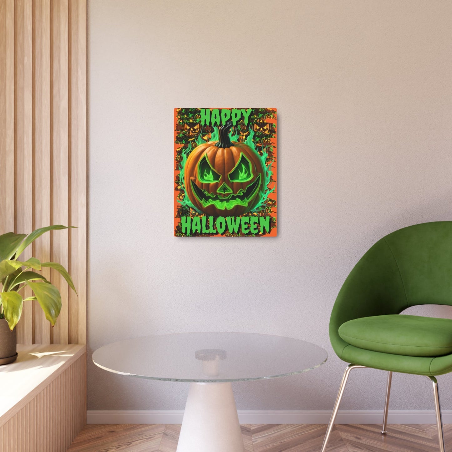 Happy Halloween Green Jack Metal Art Sign by cypherpunkgear – cypherpunkgear.com | Cypherpunk Merch