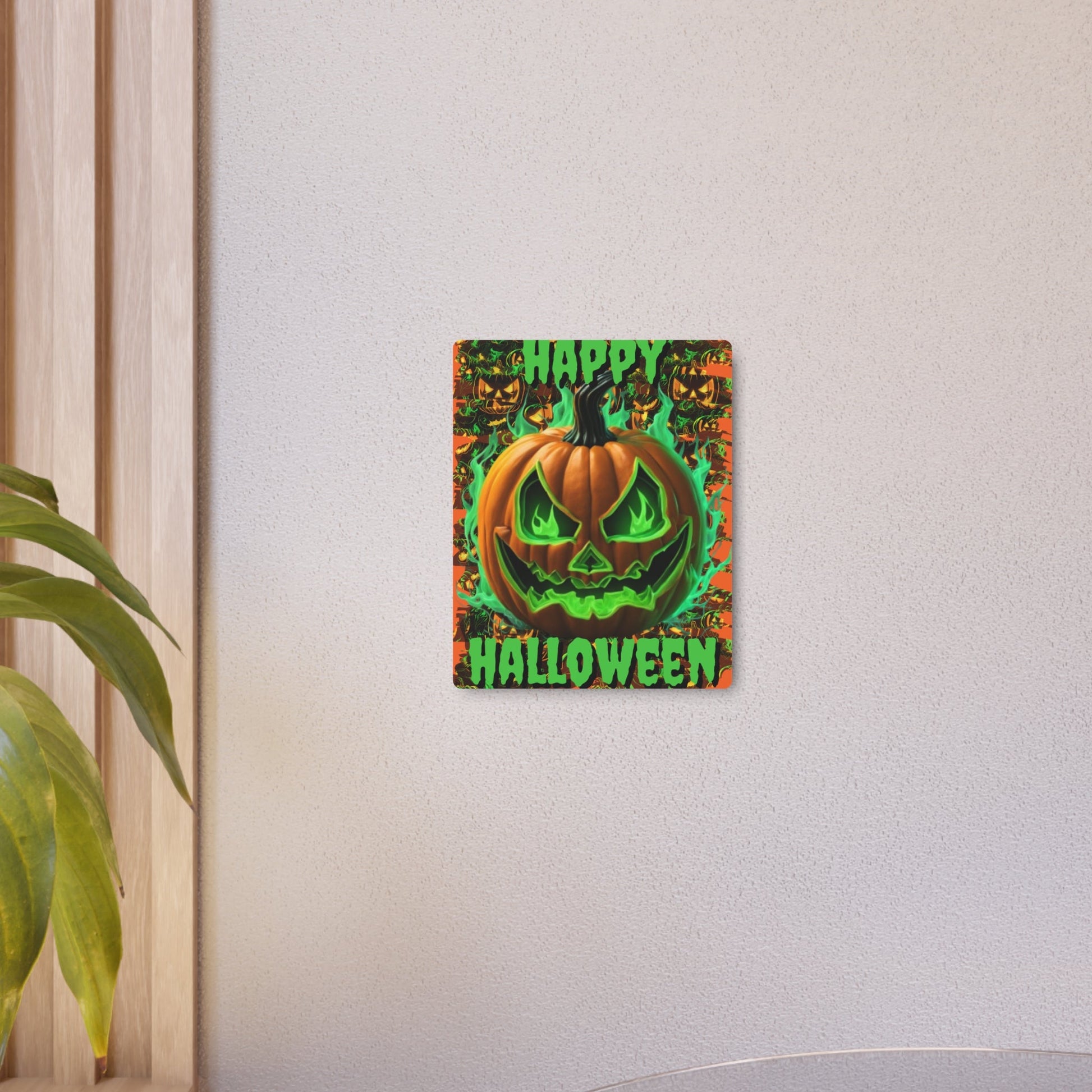 Happy Halloween Green Jack Metal Art Sign by cypherpunkgear – cypherpunkgear.com | Cypherpunk Merch