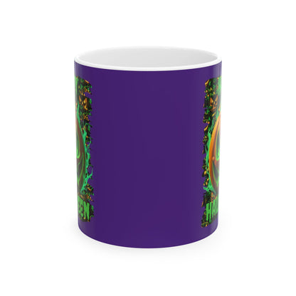 Happy Halloween Green Jack Purple Mug by cypherpunkgear – cypherpunkgear.com | Cypherpunk Merch