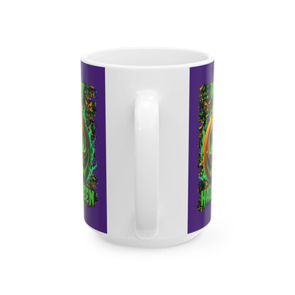 Happy Halloween Green Jack Purple Mug by cypherpunkgear – cypherpunkgear.com | Cypherpunk Merch
