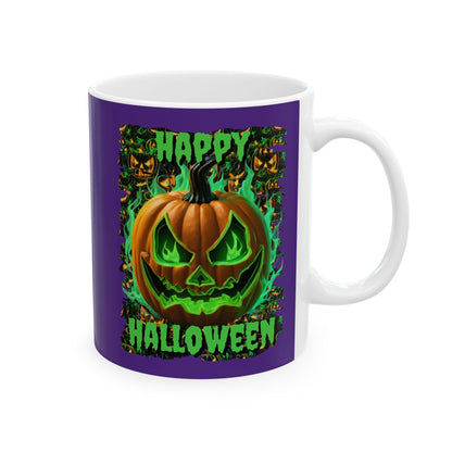 Happy Halloween Green Jack Purple Mug by cypherpunkgear – cypherpunkgear.com | Cypherpunk Merch