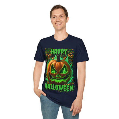 Happy Halloween Green Jack Unisex T-Shirt by cypherpunkgear – cypherpunkgear.com | Cypherpunk Merch