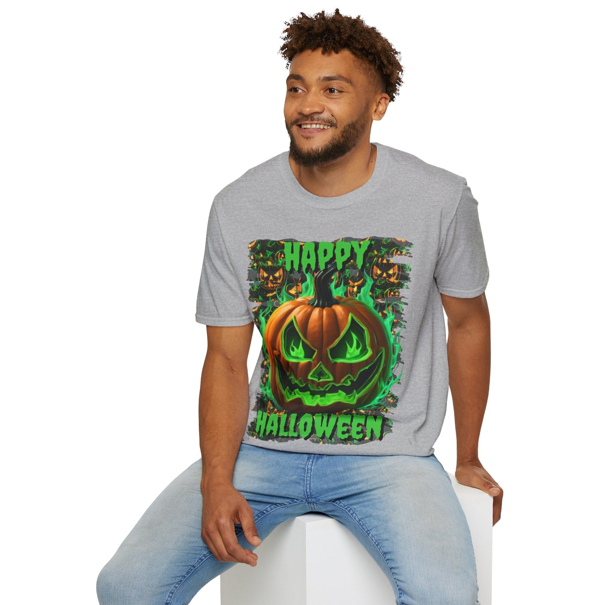 Happy Halloween Green Jack Unisex T-Shirt by cypherpunkgear – cypherpunkgear.com | Cypherpunk Merch