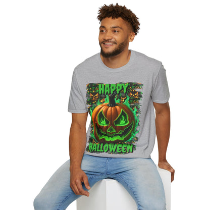 Happy Halloween Green Jack Unisex T-Shirt by cypherpunkgear – cypherpunkgear.com | Cypherpunk Merch
