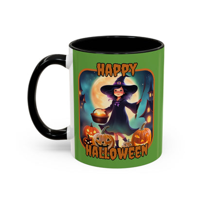 Happy Halloween Little Witch ORfont Accent Mug by cypherpunkgear – cypherpunkgear.com | Cypherpunk Merch
