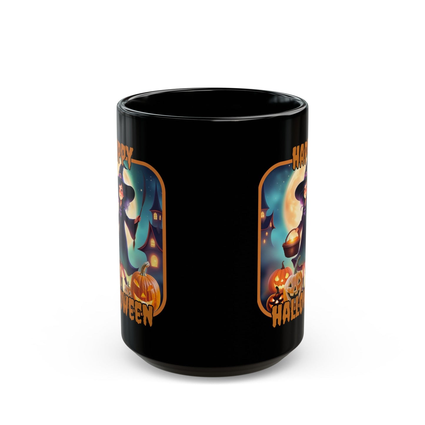 Happy Halloween Little Witch ORfont Black Mug by cypherpunkgear – cypherpunkgear.com | Cypherpunk Merch
