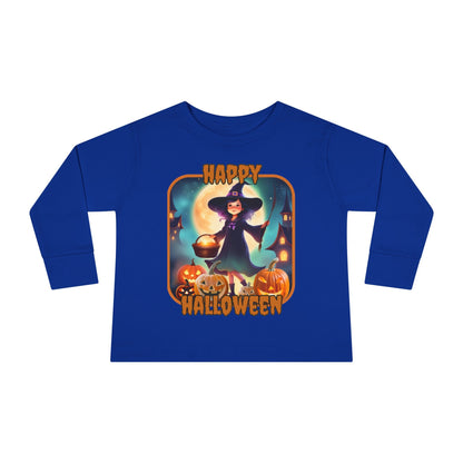 Happy Halloween Little Witch ORfont Toddler Long Sleeve Tee by cypherpunkgear – cypherpunkgear.com | Cypherpunk Merch