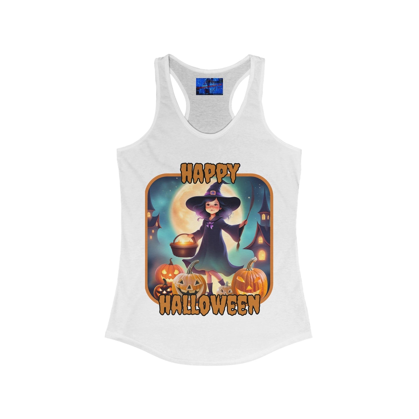 Happy Halloween Little Witch ORfont Women's Racerback Tank Top by cypherpunkgear – cypherpunkgear.com | Cypherpunk Merch
