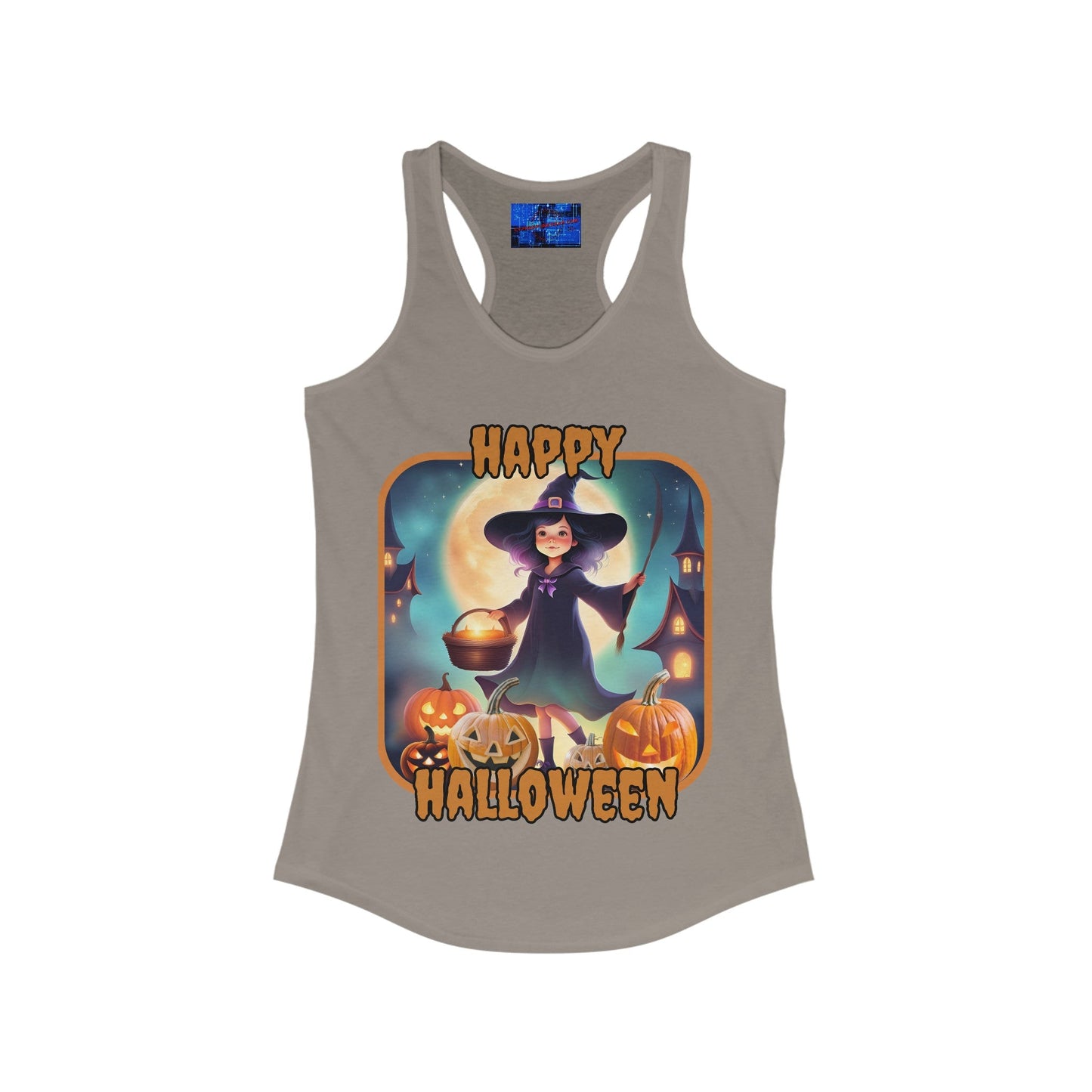 Happy Halloween Little Witch ORfont Women's Racerback Tank Top by cypherpunkgear – cypherpunkgear.com | Cypherpunk Merch