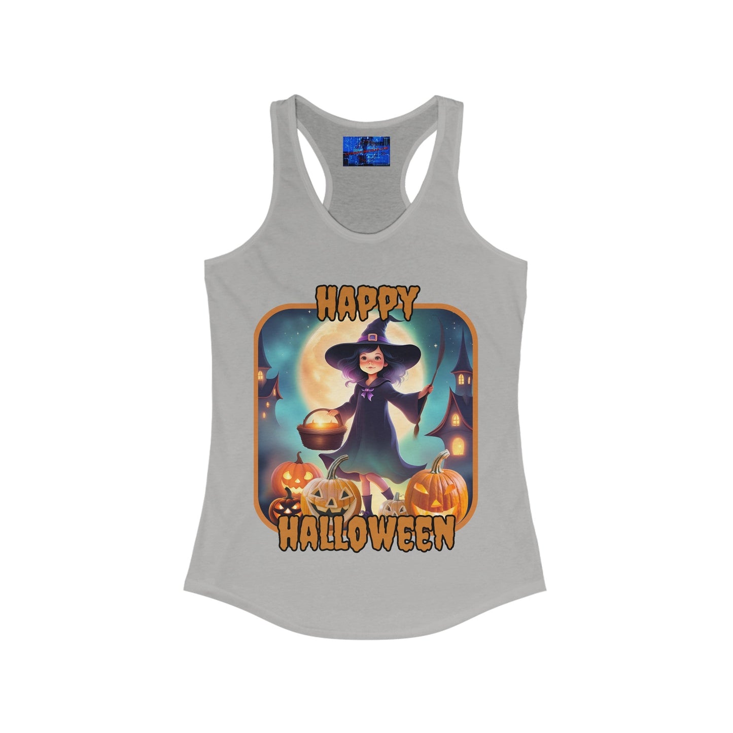 Happy Halloween Little Witch ORfont Women's Racerback Tank Top by cypherpunkgear – cypherpunkgear.com | Cypherpunk Merch